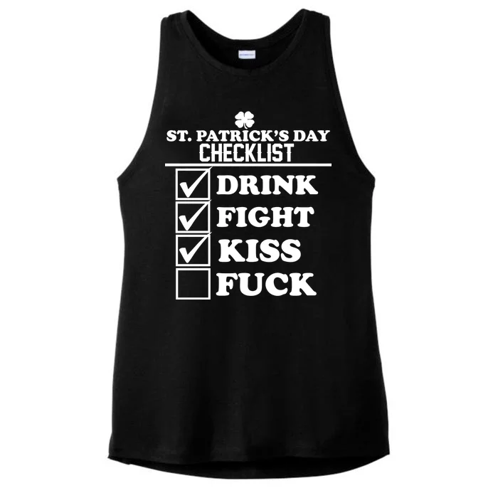 St. Patrick's Day Checklist (Dirty) Ladies Tri-Blend Wicking Tank