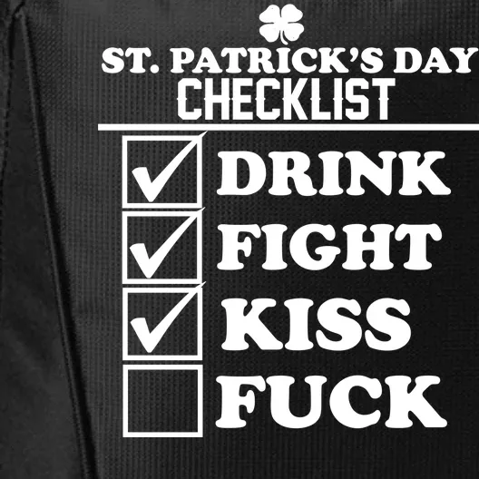 St. Patrick's Day Checklist (Dirty) City Backpack