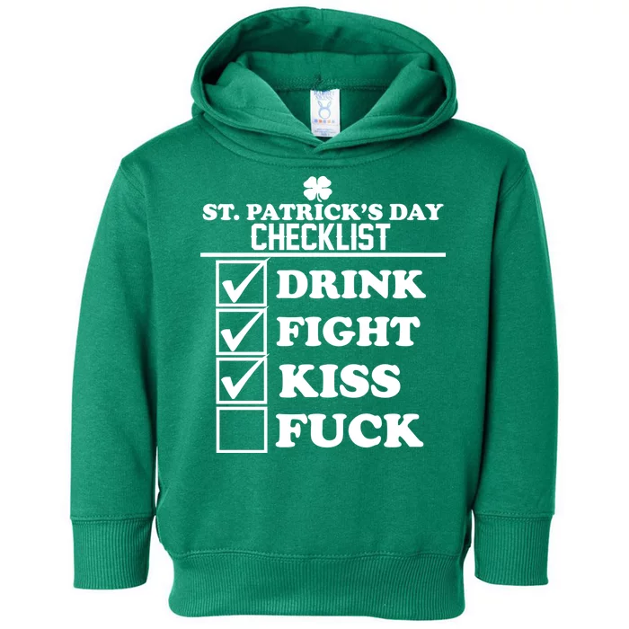 St. Patrick's Day Checklist (Dirty) Toddler Hoodie