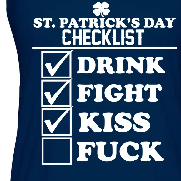 St. Patrick's Day Checklist (Dirty) Ladies Essential Flowy Tank