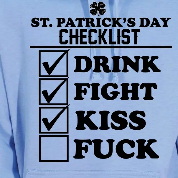 St. Patrick's Day Checklist (Dirty) Unisex Surf Hoodie