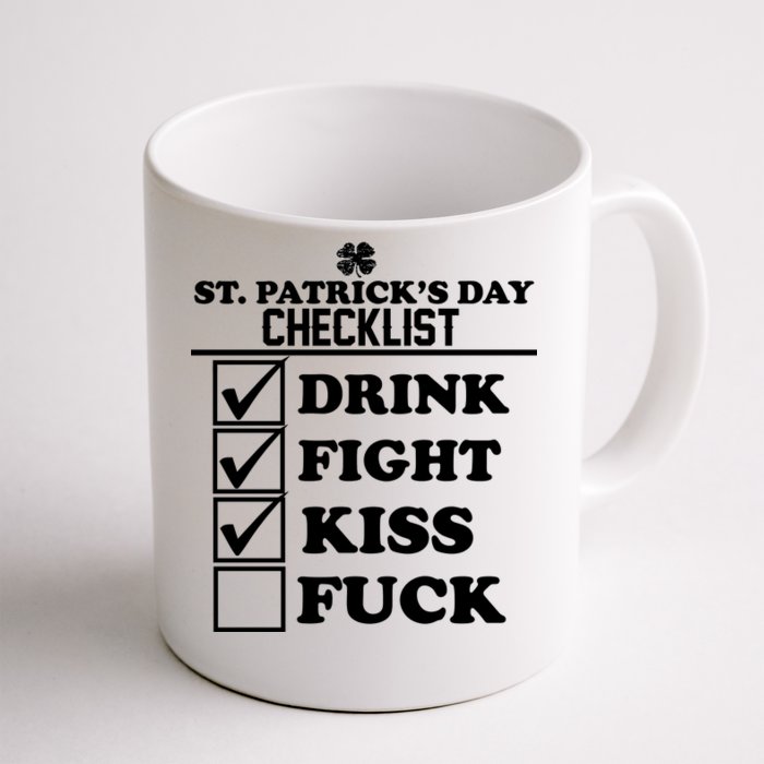 St. Patrick's Day Checklist (Dirty) Front & Back Coffee Mug