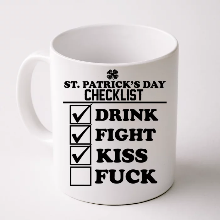 St. Patrick's Day Checklist (Dirty) Front & Back Coffee Mug