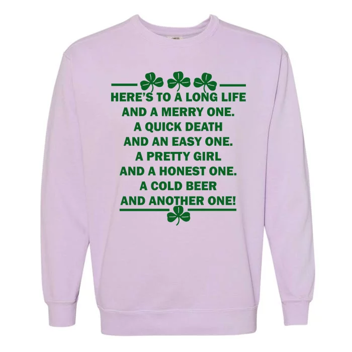 St. Patrick's Day Cold Beer Toast Garment-Dyed Sweatshirt