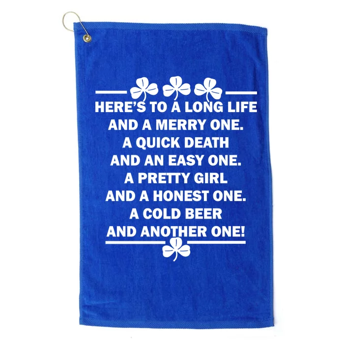 St. Patrick's Day Cold Beer Toast Platinum Collection Golf Towel