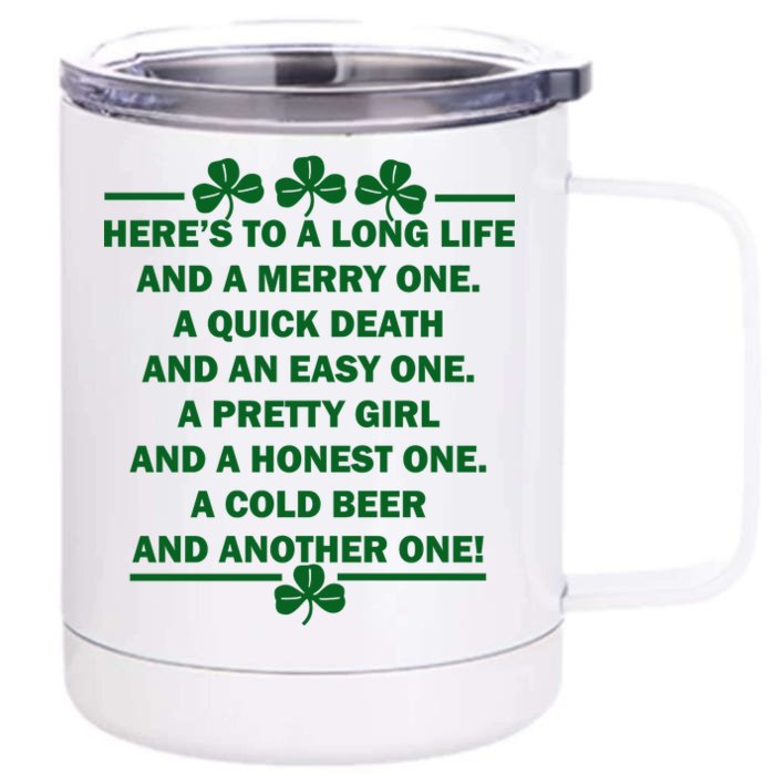 St. Patrick's Day Cold Beer Toast Front & Back 12oz Stainless Steel Tumbler Cup