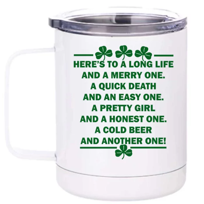 St. Patrick's Day Cold Beer Toast Front & Back 12oz Stainless Steel Tumbler Cup