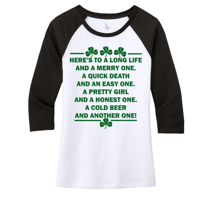 St. Patrick's Day Cold Beer Toast Women's Tri-Blend 3/4-Sleeve Raglan Shirt