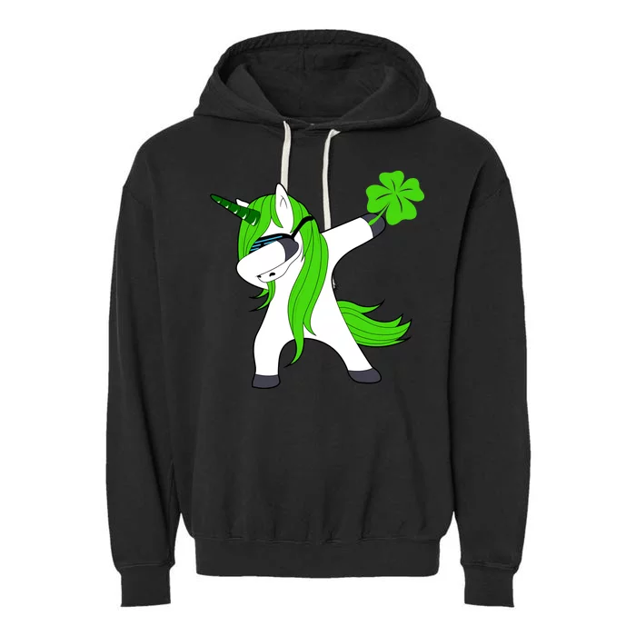 St. Patrick's Day Dabbing Irish Unicorn Garment-Dyed Fleece Hoodie