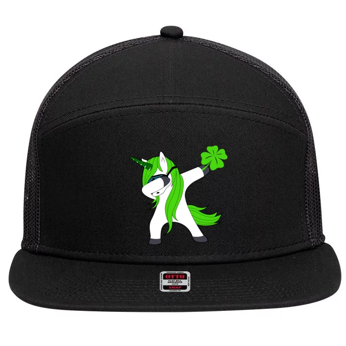 St. Patrick's Day Dabbing Irish Unicorn 7 Panel Mesh Trucker Snapback Hat