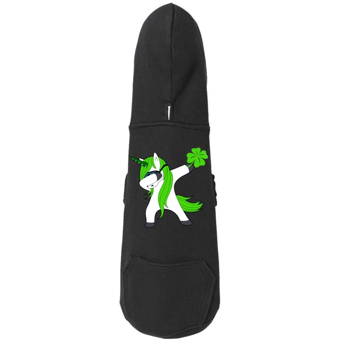 St. Patrick's Day Dabbing Irish Unicorn Doggie 3-End Fleece Hoodie