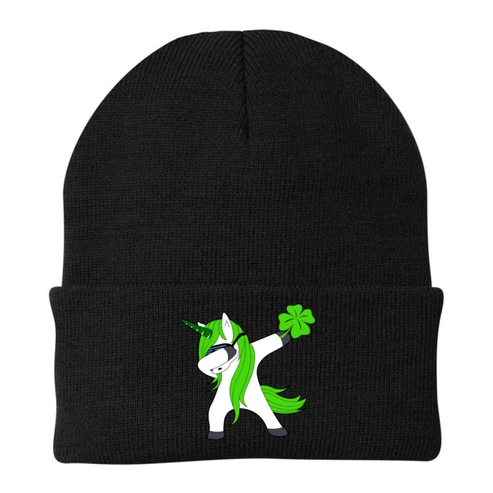 St. Patrick's Day Dabbing Irish Unicorn Knit Cap Winter Beanie