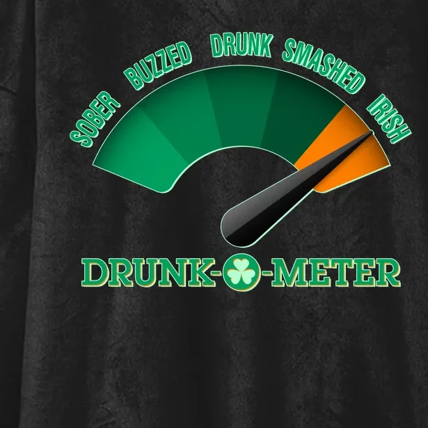 St. Patrick's Day Drunk O Meter Hooded Wearable Blanket