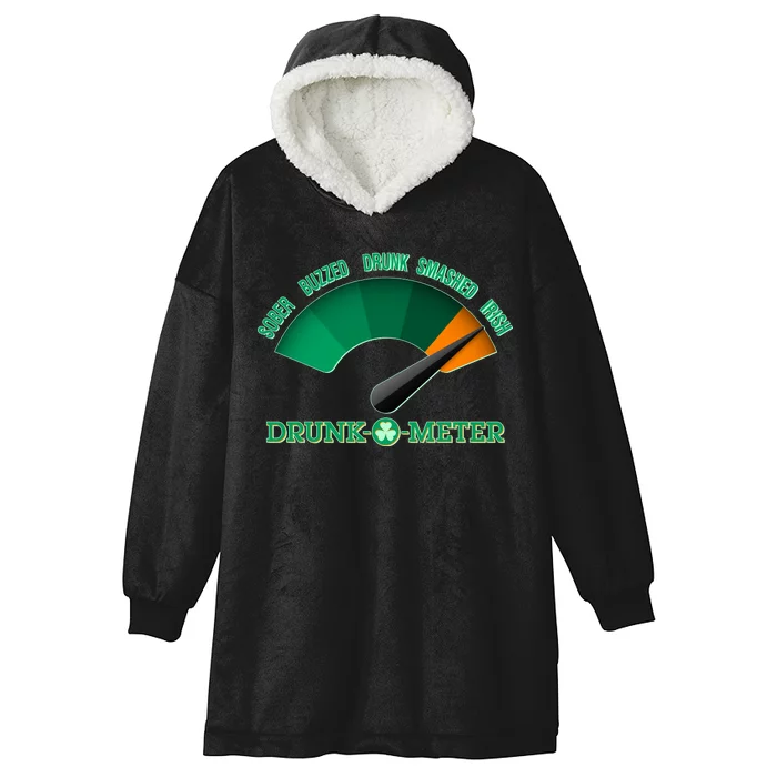 St. Patrick's Day Drunk O Meter Hooded Wearable Blanket