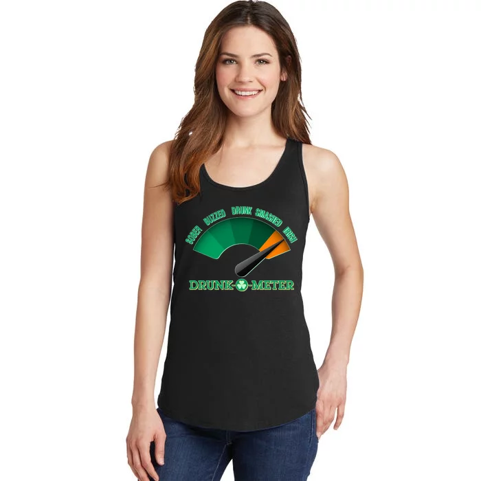 St. Patrick's Day Drunk O Meter Ladies Essential Tank