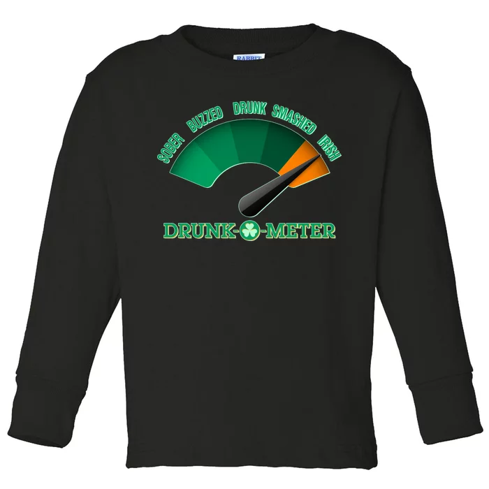 St. Patrick's Day Drunk O Meter Toddler Long Sleeve Shirt