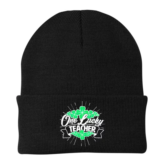 St. Patrick's Day One Lucky Teacher Knit Cap Winter Beanie