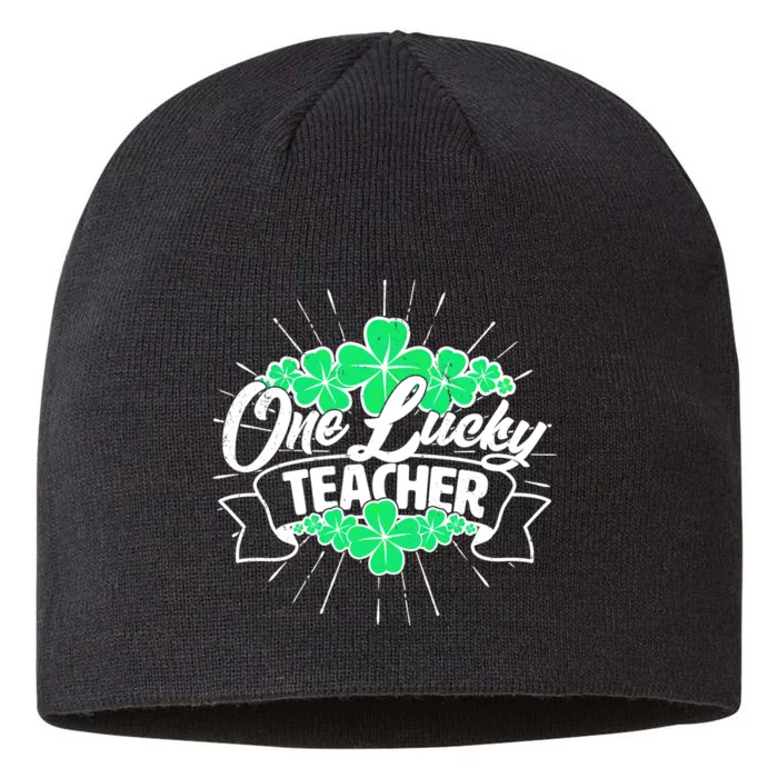 St. Patrick's Day One Lucky Teacher 8 1/2in Sustainable Knit Beanie