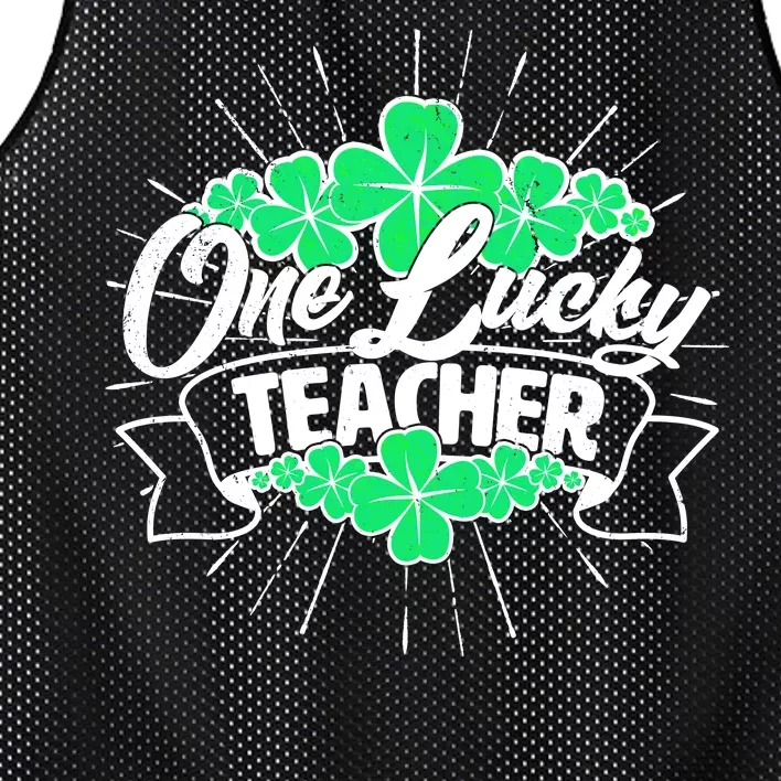 St. Patrick's Day One Lucky Teacher Mesh Reversible Basketball Jersey Tank