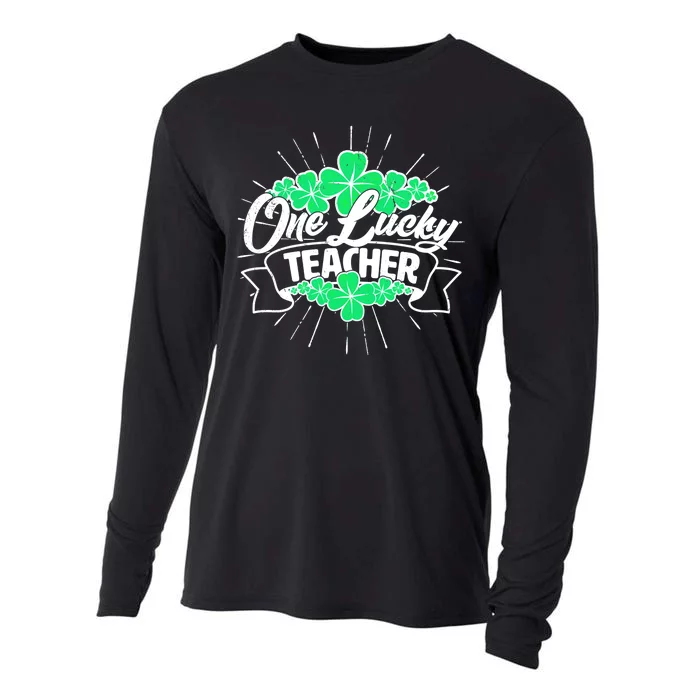 St. Patrick's Day One Lucky Teacher Cooling Performance Long Sleeve Crew