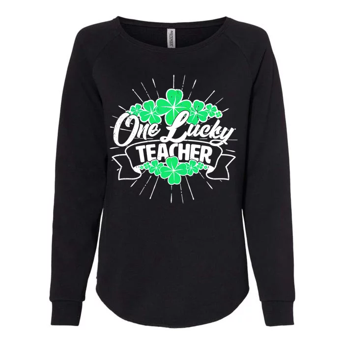 St. Patrick's Day One Lucky Teacher Womens California Wash Sweatshirt