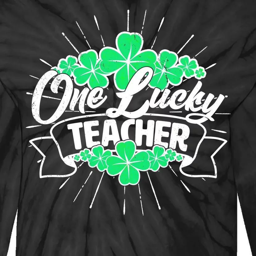 St. Patrick's Day One Lucky Teacher Tie-Dye Long Sleeve Shirt