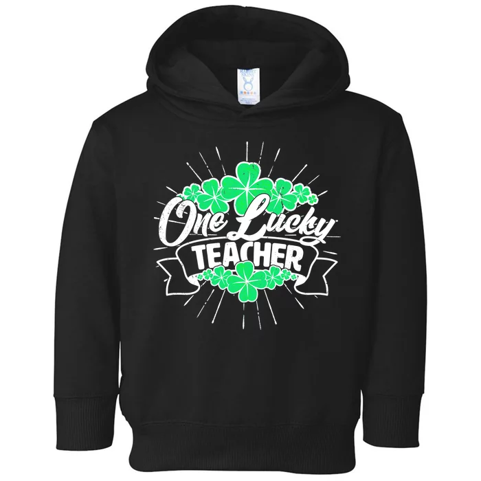 St. Patrick's Day One Lucky Teacher Toddler Hoodie