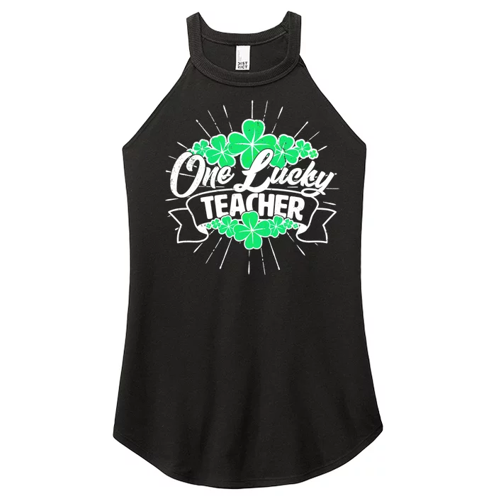 St. Patrick's Day One Lucky Teacher Women’s Perfect Tri Rocker Tank