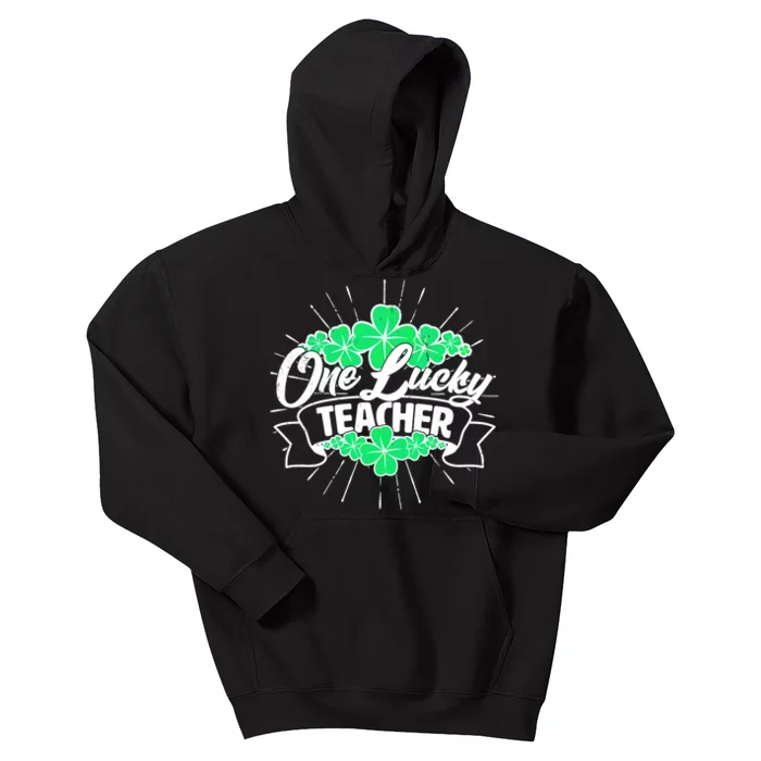 St. Patrick's Day One Lucky Teacher Kids Hoodie