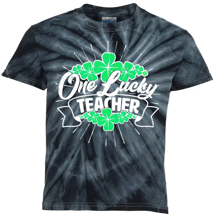 St. Patrick's Day One Lucky Teacher Kids Tie-Dye T-Shirt