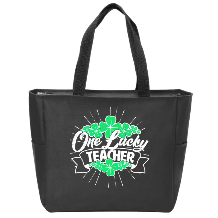 St. Patrick's Day One Lucky Teacher Zip Tote Bag