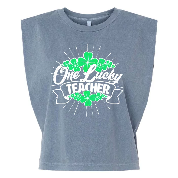 St. Patrick's Day One Lucky Teacher Garment-Dyed Women's Muscle Tee