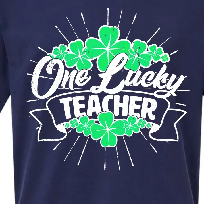 St. Patrick's Day One Lucky Teacher Sueded Cloud Jersey T-Shirt