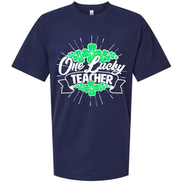 St. Patrick's Day One Lucky Teacher Sueded Cloud Jersey T-Shirt