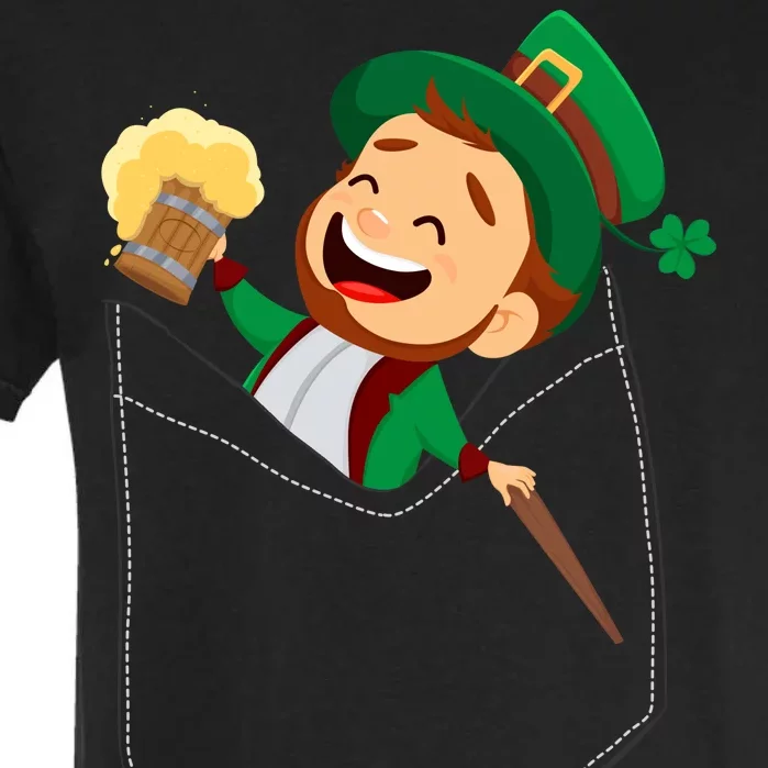 St. Patrick's Day Pocket Leprechaun Beer Garment-Dyed Heavyweight T-Shirt