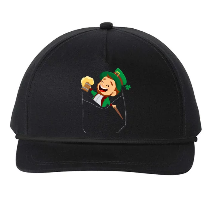 St. Patrick's Day Pocket Leprechaun Beer Snapback Five-Panel Rope Hat