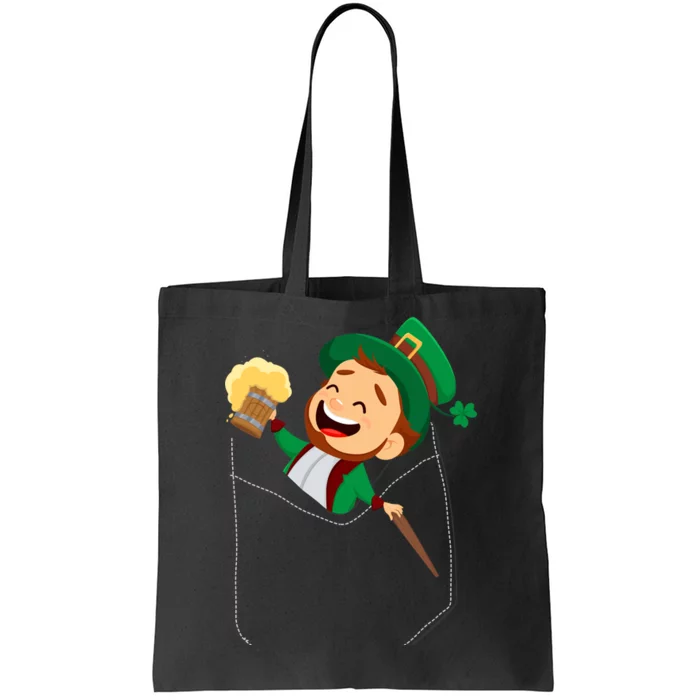 St. Patrick's Day Pocket Leprechaun Beer Tote Bag