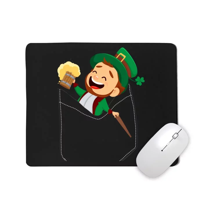 St. Patrick's Day Pocket Leprechaun Beer Mousepad