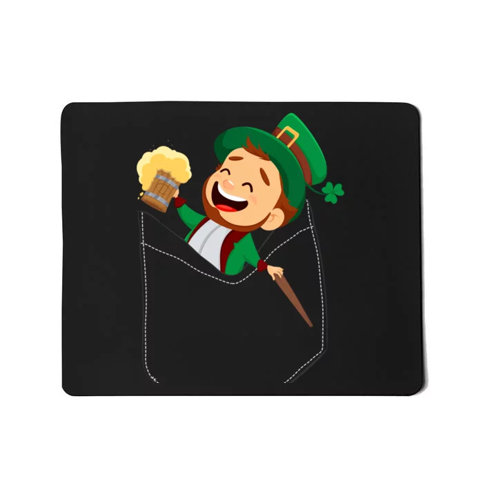 St. Patrick's Day Pocket Leprechaun Beer Mousepad