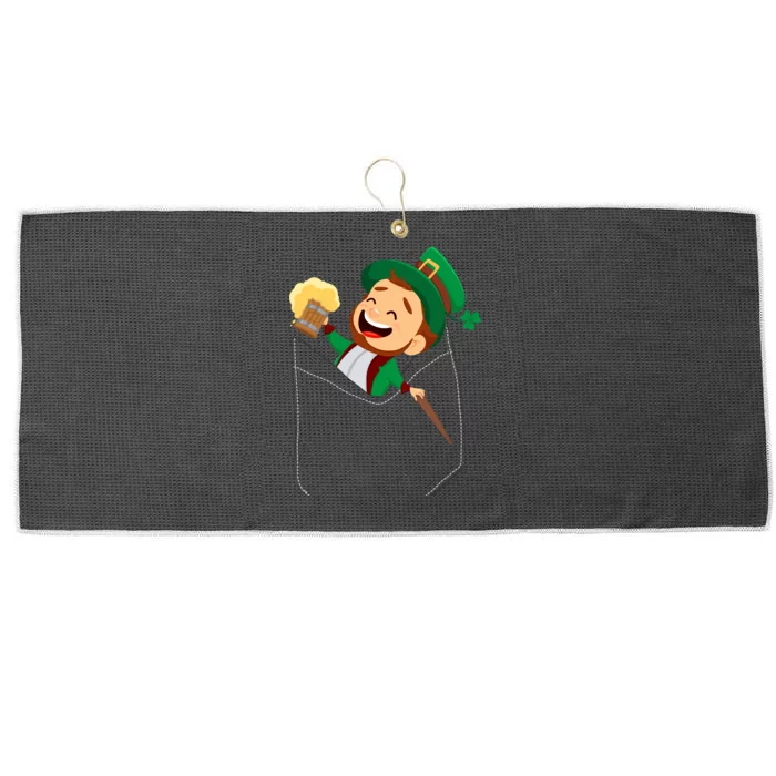 St. Patrick's Day Pocket Leprechaun Beer Large Microfiber Waffle Golf Towel