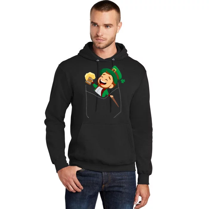 St. Patrick's Day Pocket Leprechaun Beer Tall Hoodie