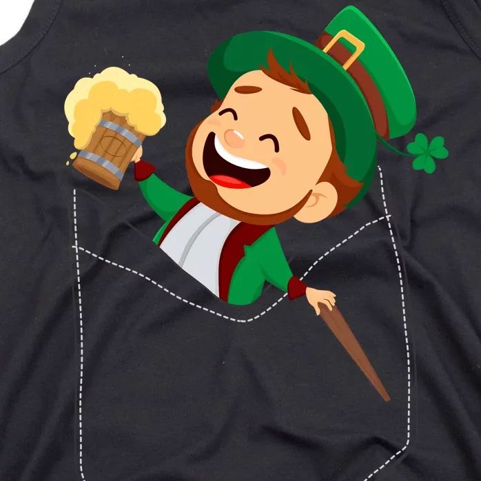 St. Patrick's Day Pocket Leprechaun Beer Tank Top