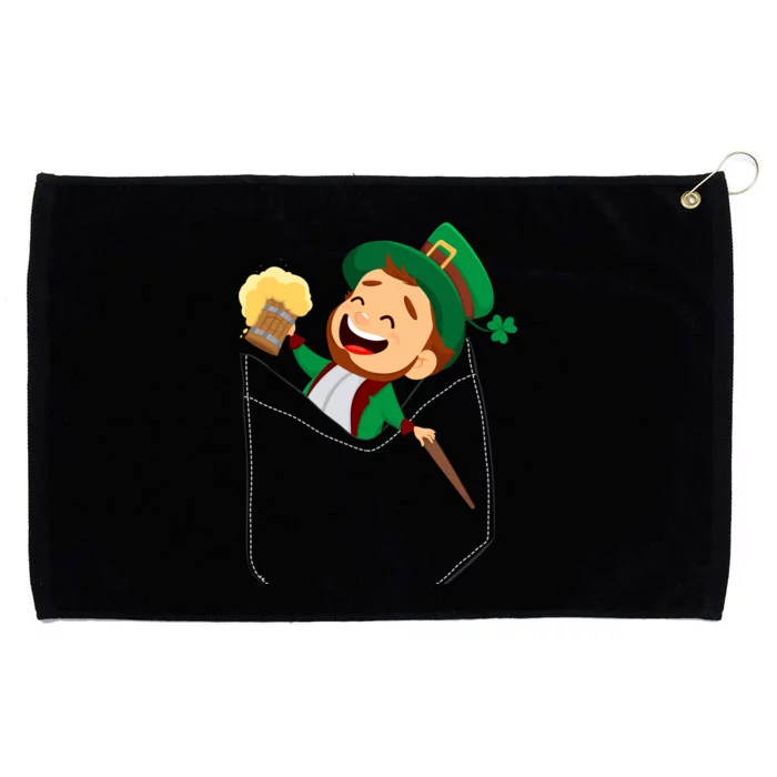 St. Patrick's Day Pocket Leprechaun Beer Grommeted Golf Towel