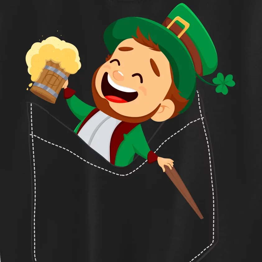 St. Patrick's Day Pocket Leprechaun Beer Kids Sweatshirt