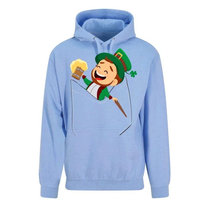 St. Patrick's Day Pocket Leprechaun Beer Unisex Surf Hoodie