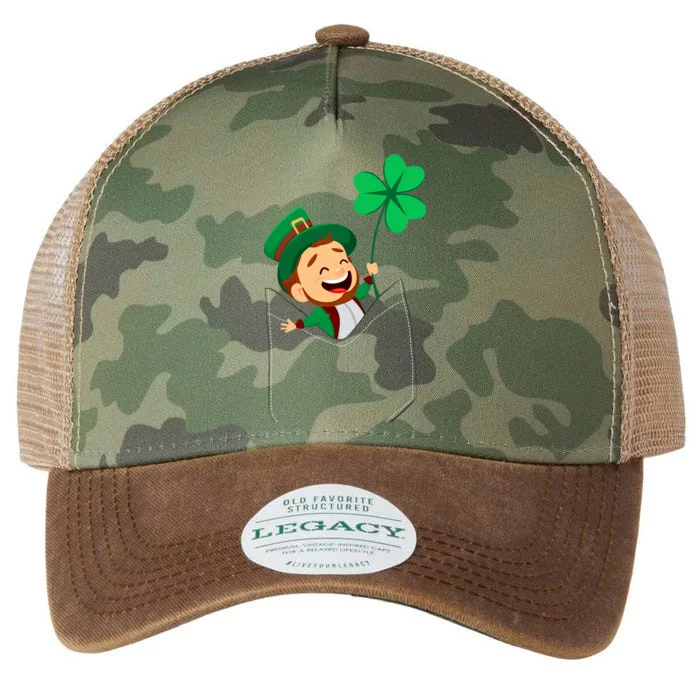 St. Patrick's Day Pocket Leprechaun Clover Legacy Tie Dye Trucker Hat