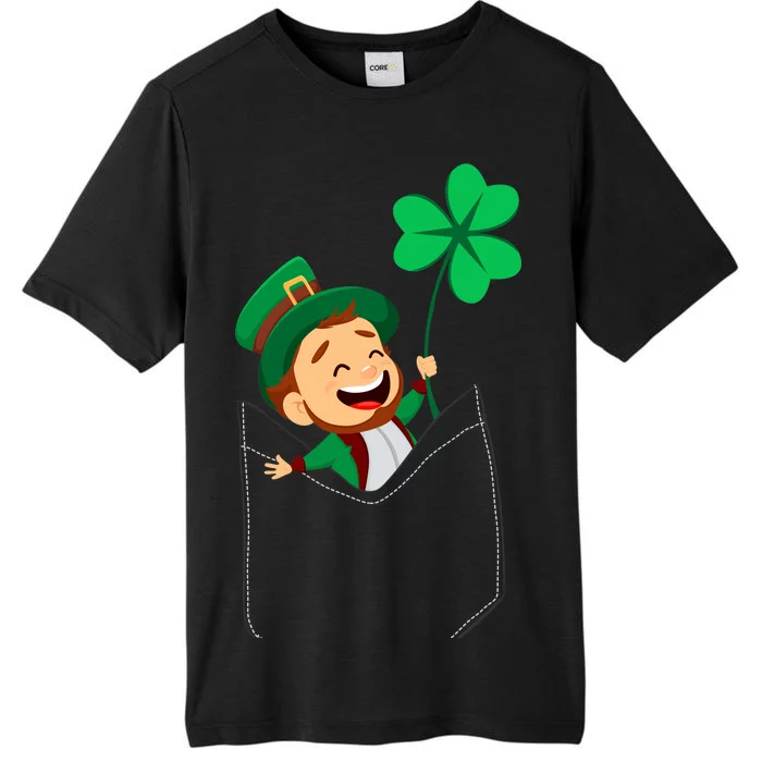 St. Patrick's Day Pocket Leprechaun Clover ChromaSoft Performance T-Shirt