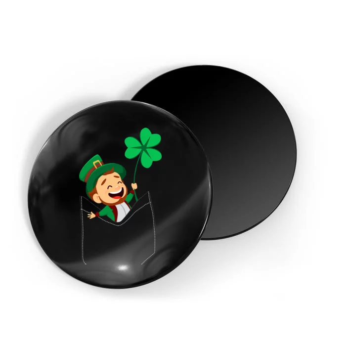 St. Patrick's Day Pocket Leprechaun Clover Magnet