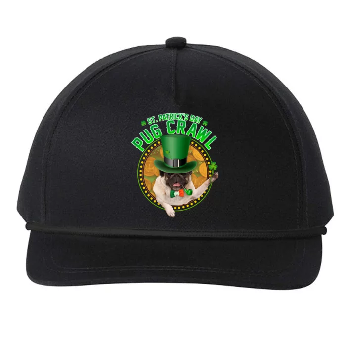 St. Patrick's Day Pug Crawl Funny Irish Pug Snapback Five-Panel Rope Hat