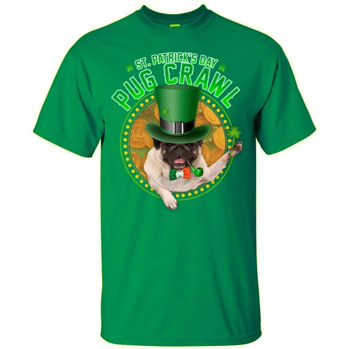 St. Patrick's Day Pug Crawl Funny Irish Pug Tall T-Shirt